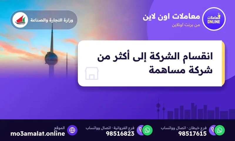 انقسام الشركة إلى أكثر من شركة مساهمة
