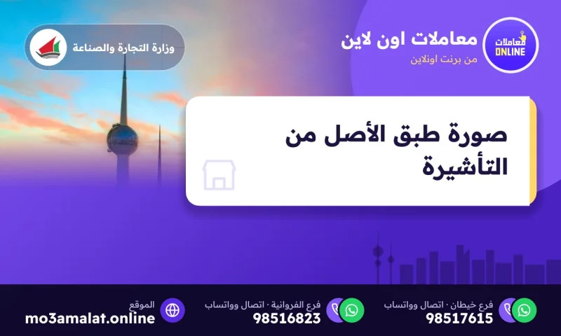 صورة طبق الأصل من التأشيرة
